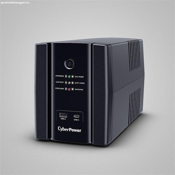 CYBERPOWER UPS UT1500EG (4 aljzat) 1500VA 900W, 230V szünetmentes tápegység
LINE-INTERACTIVE