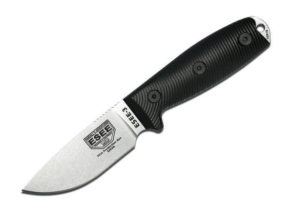 ESEE 3 3PMS35V-001 S35VN, Black G10 3D Handle, Black Sheath