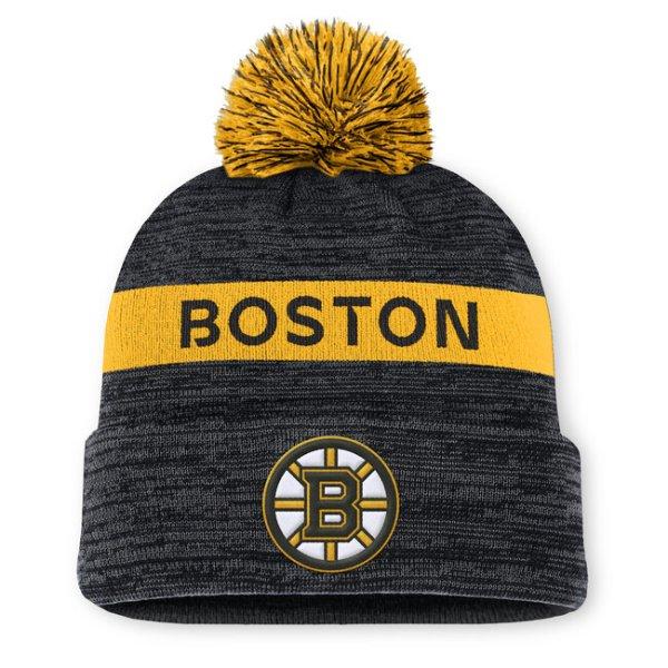 Fanatics Boston Bruins NHL Authentic PRO Rink Beanie Cuff With POM black/yellow
gold