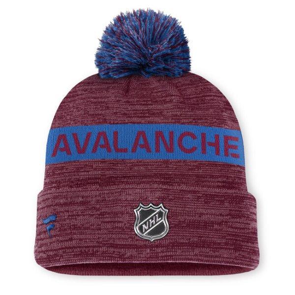 Fanatics Colorado Avalanche NHL Authentics Pro Rink Beanie Cuff With POM dark
garnet/aviator blue