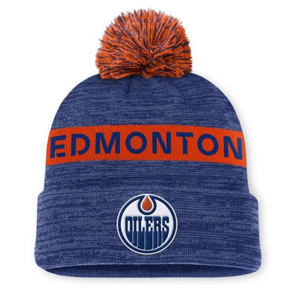 Fanatics Edmonton Oilers NHL Authentics Pro Rink Beanie Cuff With POM blue
cobalt/darkorange