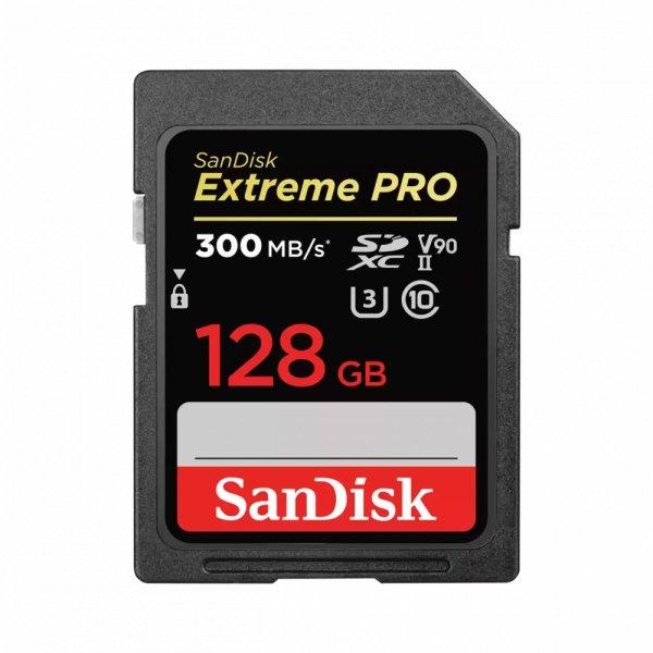 SanDisk SDXC Extreme PRO kártya 128GB, 300MB/s, UHS-II, CL10 10, U3, V90
(121506)