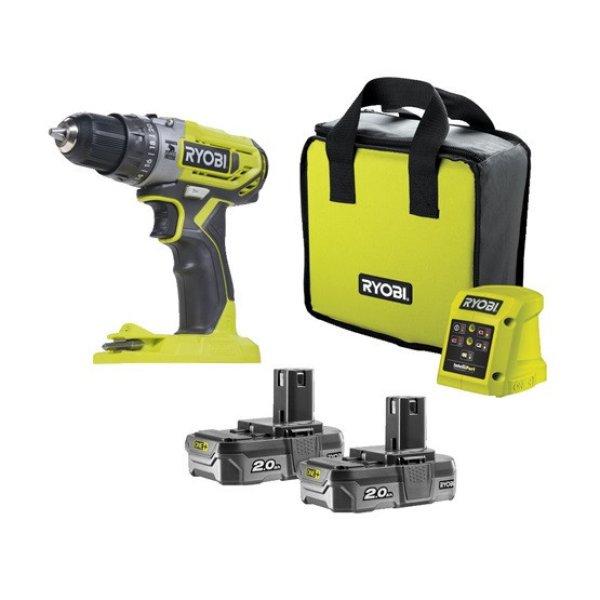 Ryobi 18V One Plus™ ütvecsavarozó, 2x 2,0 Ah akkumulátor, töltő -
R18PD2-220S