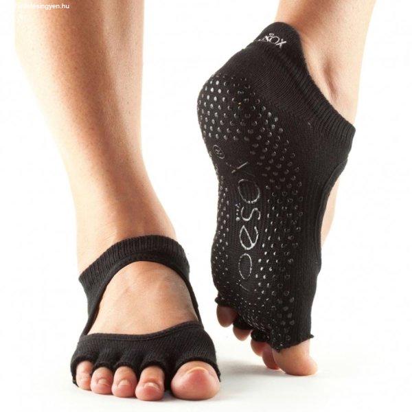 Jóga zokni - ToeSox Bellarina Half-toe fekete 