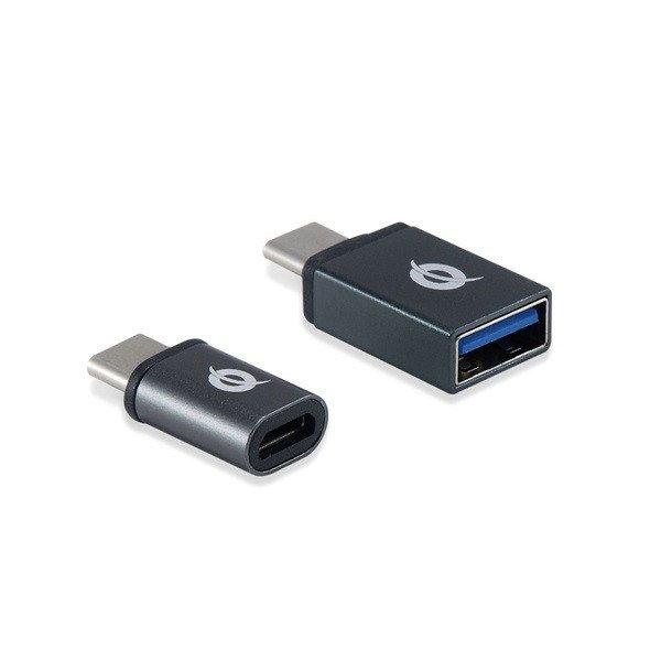 Conceptronic átalakító - DONN04G 2-Pack (USB-C to USB-A + USB-C to MicroUSB,
fekete)