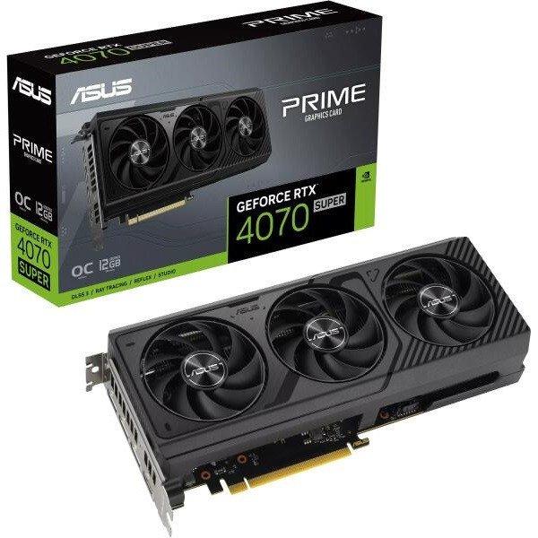 Asus Videokártya - nVidia PRIME-RTX4070S-O12G (12288MB, GDDR6X, 2520/21000 Mhz,
192bit, 1xHDMI, 3xDP)