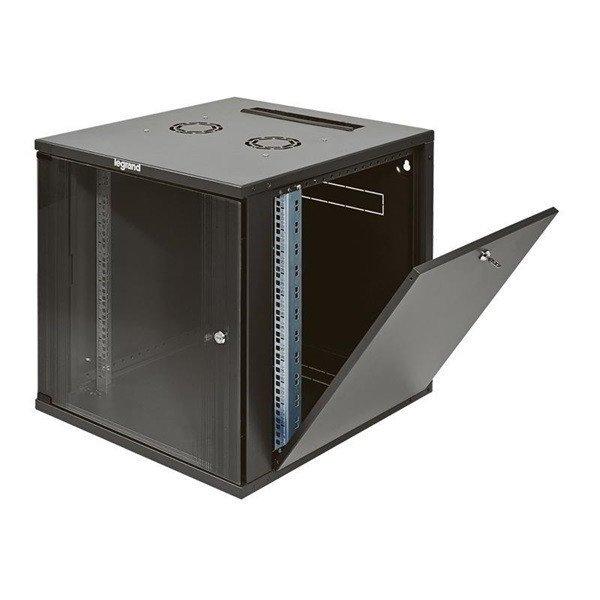 Legrand Rackszekrény - 19" fali kivitel (12U, 626x600x450, antracit,
egyrekeszes, üvegajtós, készre szerelt, max: 36 kg)
