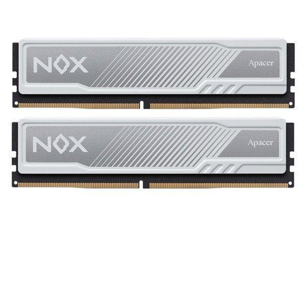 Apacer Memória Desktop - 16GB KIT DDR4 NOX (2x8GB, 3600MHz, CL18, 1.35V,
hűtőbordás, fehér)