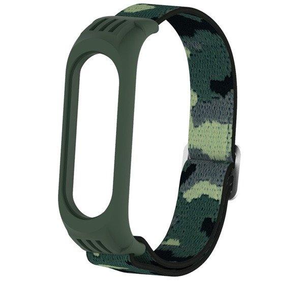 Pótszíj (egyedi méret, textil, terep minta) SÖTÉTZÖLD Xiaomi MI Band 3,
Xiaomi MI Band 4, Xiaomi Mi Band 5, Xiaomi Mi Band 6
