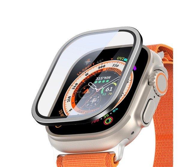 DUX DUCIS FLAS kijelzővédő üveg (alumínium keret, 9H) FEKETE Apple Watch
Ultra 2 49mm, Watch Ultra 49mm