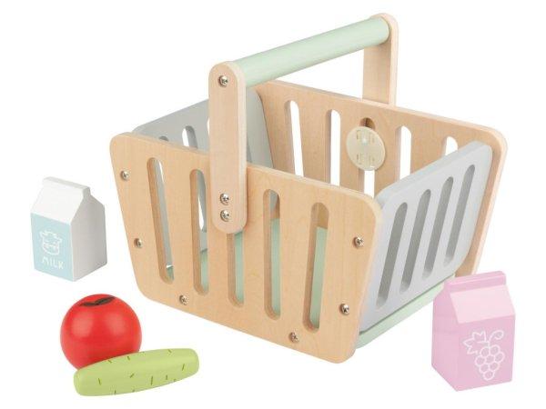 PlayTive Shopping Basket játék (gyermek) mini (226 x 188 x 192 mm) fa
bevásároló kosár, 5 részes bevásárlókosár fából