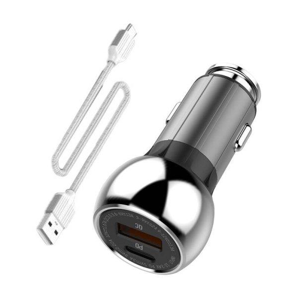 LDNIO C1 USB Autós töltő USB C kábel