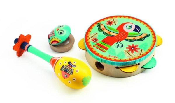 Állatos színes hangszerkészlet - Set of 3 instruments - Djeco