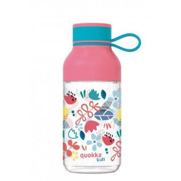 BPA mentes műanyag kulacs pánttal ICE KIDS Flowers 430ml - Quokka