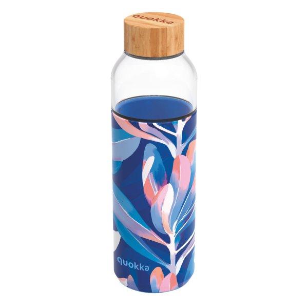 Üveg kulacs szilikon borítással FLOW 660 ml - Midnight Leaves - Quokka