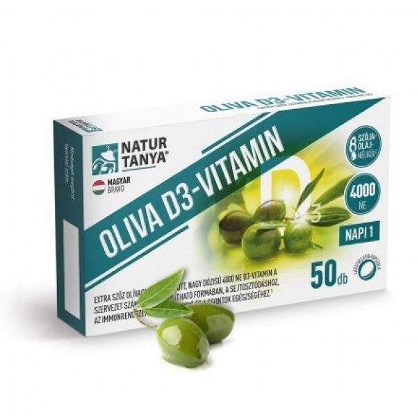 Natur Tanya® OLIVA D3-vitamin - 4000 NE Quali®-D aktív D3-vitamin
természetes extra szűz olívaolajban oldva. 50 db 