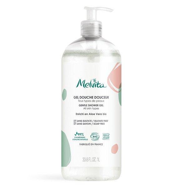 Melvita Gyengéd szappanmentes tusfürdő aloe verával (Gentle
Shower Gel) 1000 ml