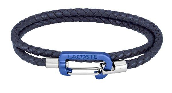 Lacoste Sötétkék fonott bőr karkötő Matt 2040315