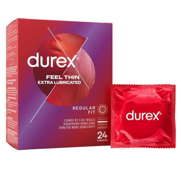 Durex Óvszer Feel Thin Extra Lubricated Regular Fit 24 ks