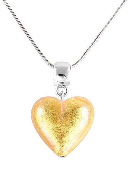 Lampglas Ragyogó nyaklánc Golden Heart 24 karátos arannyal
ellátott Lampglas NLH24 gyönggyel