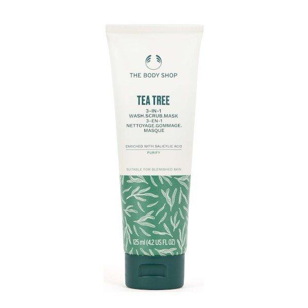 The Body Shop Tisztító peeling maszk Tea Tree (3 in 1 Wash, Scrub,
Mask) 125 ml