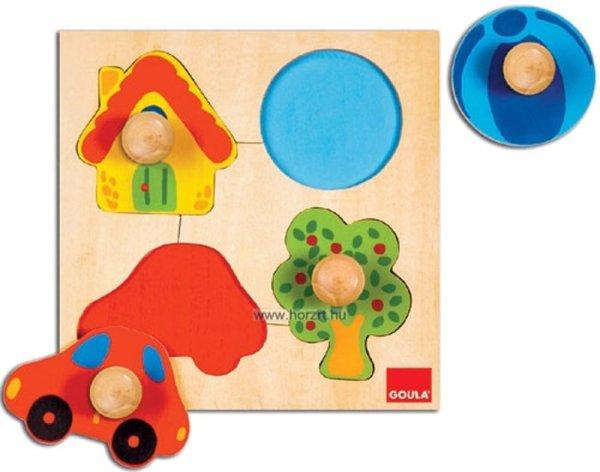 Hape Fogantyús puzzle - Formák-színek, GOULA 12 hó+