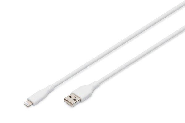 Assmann Lightningh to USB Silicone USB2.0 12W Cable 2m White