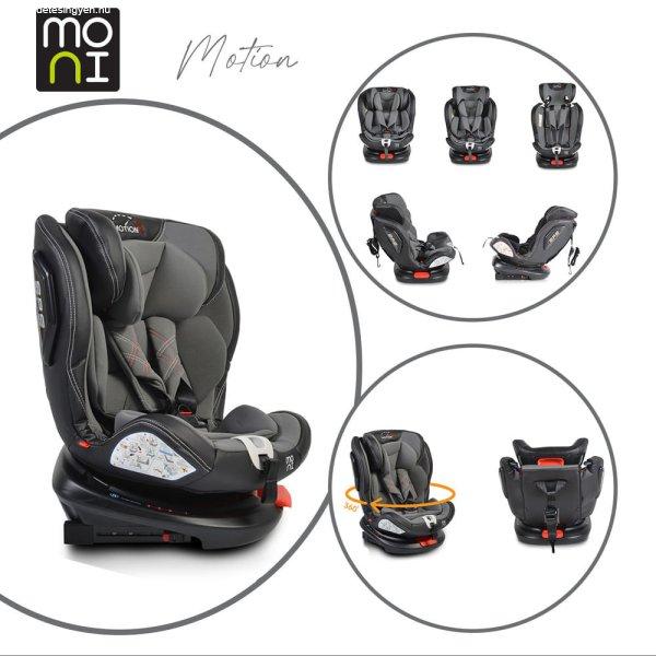 Moni Motion 0-36kg autósülés isofix, 360fok sps, bőr szürke