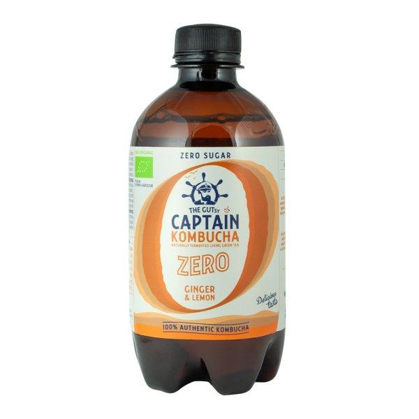 Captain bio kombucha élőflórás ital zero gyömbér-citrom 400 ml