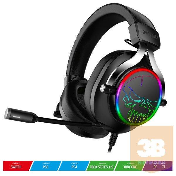 Spirit of Gamer Wireless Fejhallgató - MIC-XH600 (MultiPlatform, 7.1, mikrofon,
hangerőszabályzó, nagy-párnás, fekete)