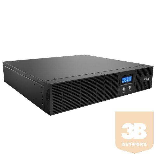 NJOY UPS 3000VA - Argus 3000 szünetmentes tápegység (8 IEC 13 kimenet,
line-interaktív, RJ45, RS232, USB, szoftver, LCD kijelző, 2U rack)