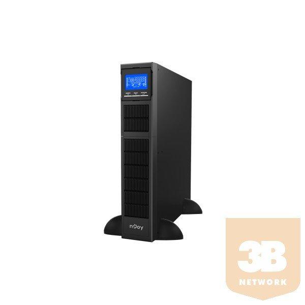 NJOY Szünetmentes 1500VA - Balder 1500 (Online, RS232, USB, szoftver, LCD
kijelző, 2U rack, akkumulátorok nélkül)