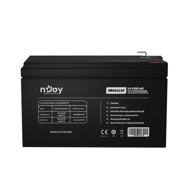 NJOY Szünetmentes akkumulátor - HR09122F (12V/9Ah, High Rate Discharge,
Long-life, T2/F2, zárt, gondozás mentes, AGM)