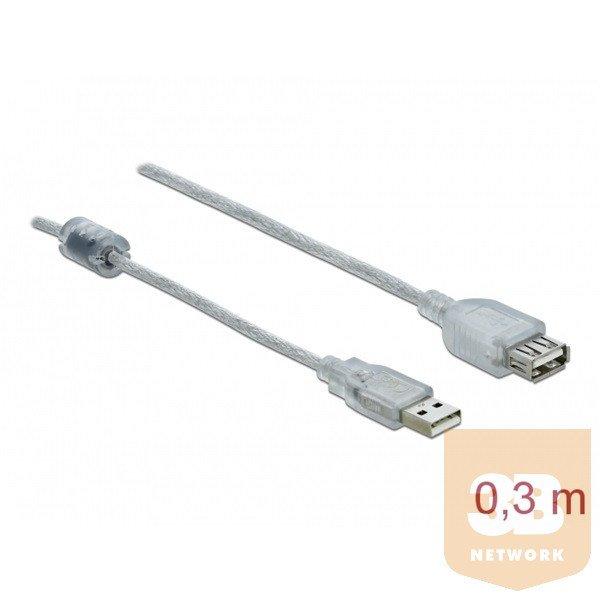 Delock Kábel - 82244 (USB-A 2.0 -> USB-A 2.0 hosszabitó kábel, apa/anya,
0,3m)