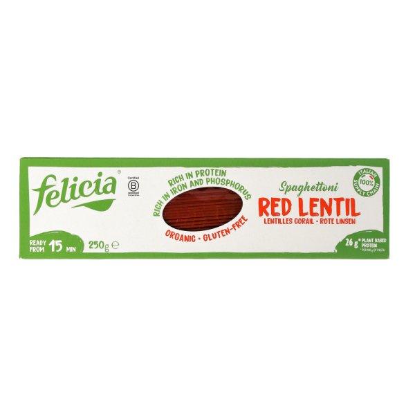 Felicia bio gluténmentes tészta vöröslencse spagetti 250 g