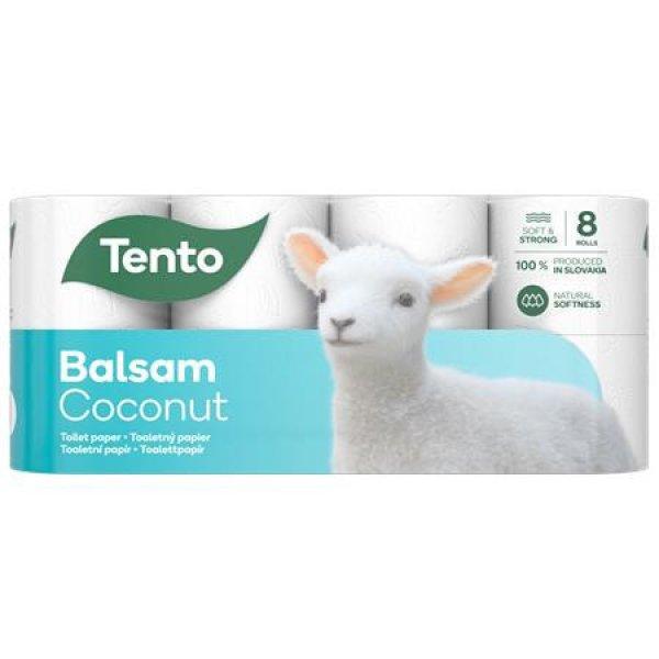 Toalettpapír, 3 rétegű, kistekercses, 8 tekercs, TENTO "Balsam
Coconut", fehér