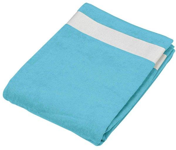 Uniszex pamut velur fürdőlepedő, Kariban KA118, Turquoise/White-100X160