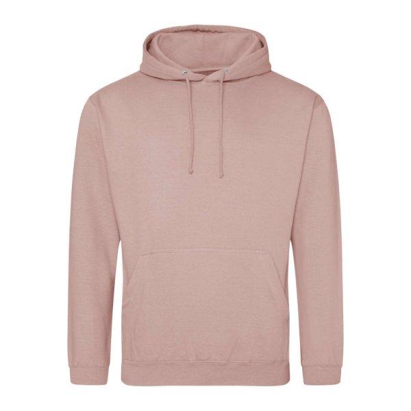 Just Hoods Uniszex laza szabású kapucnis pulóver AWJH001, Dusty Pink-M