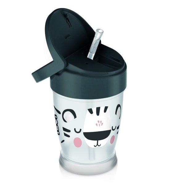 Lovi FreeStyle Szívószálas itatópohár 250ml (11h+) Salt&Pepper