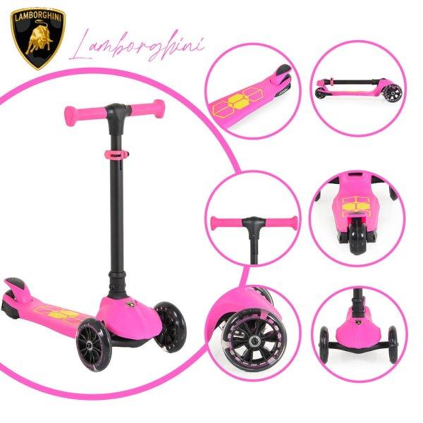 Moni Lamborghini basic roller 3 kerekű, ultra könnyű, 3 éves kortól pink