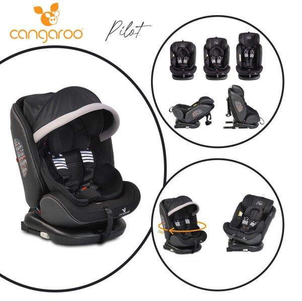 Moni Pilot 0-36kg autósülés isofix 360, bőr, napellenző fekete