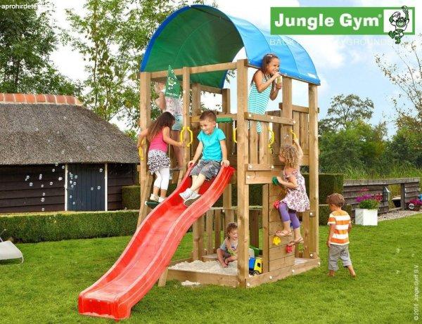 Kerti játszótér - Jungle Gym Farm játszótorony csúszdával és ajándék
vágással