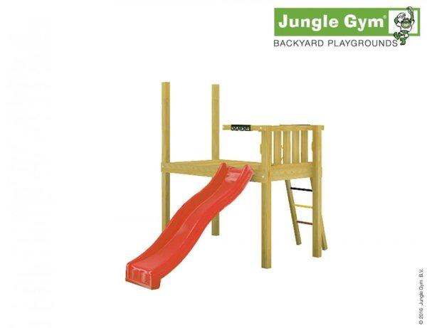 Kerti játszótér - Jungle Gym Playhouse platform L csúszdával és ajándék
vágással