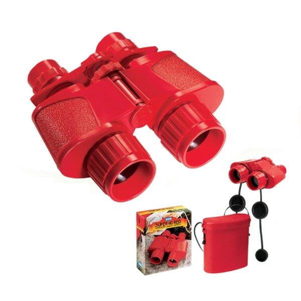 Piros kétcsövű gyerektávcső - Super 40 Red Binocular with Case