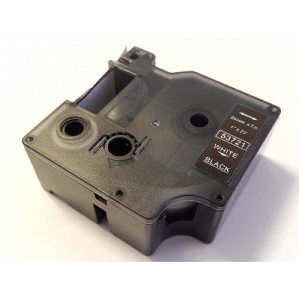 Dymo D1 53721 24mm * 7m fekete alapon fehér utángyártott feliratozószalag
kazetta