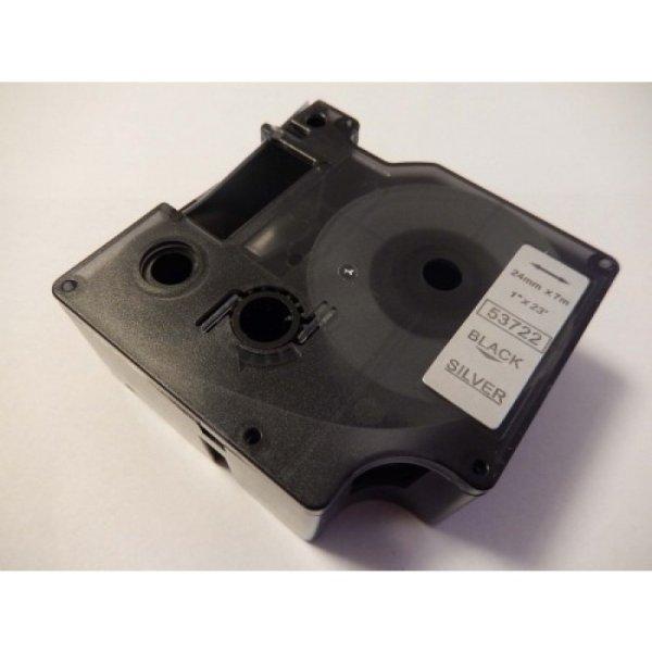 Dymo D1 53722 24mm * 7m ezüst alapon fekete utángyártott feliratozószalag
kazetta