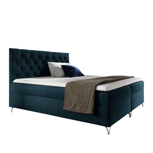 Boxspring ágy, 140x200, sötétkék Velvet szövet,
GULIETTE