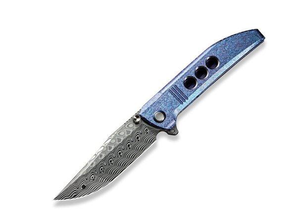 We Knife Ezinta WE22041-DS1 Blue/Purple Titanium Damascus