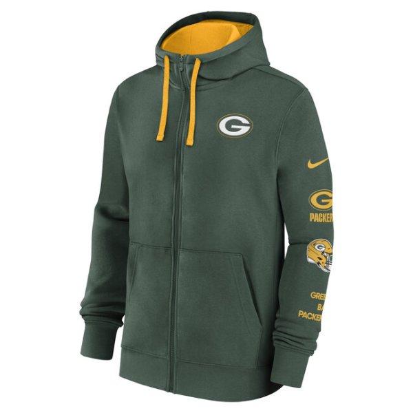 Nike Men's NFLGreen Bay Packers Nike Cotton Full-Zip Fleece Hoodie
Fir/University Gold