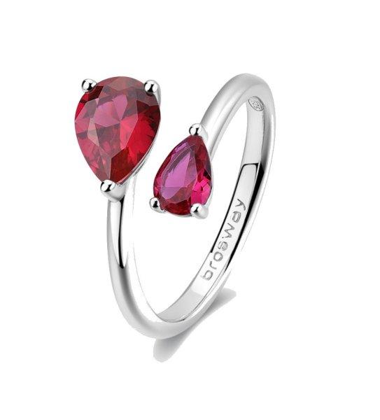 Brosway Ezüst nyitott gyűrű Passion Ruby Fancy FPR115 52 mm